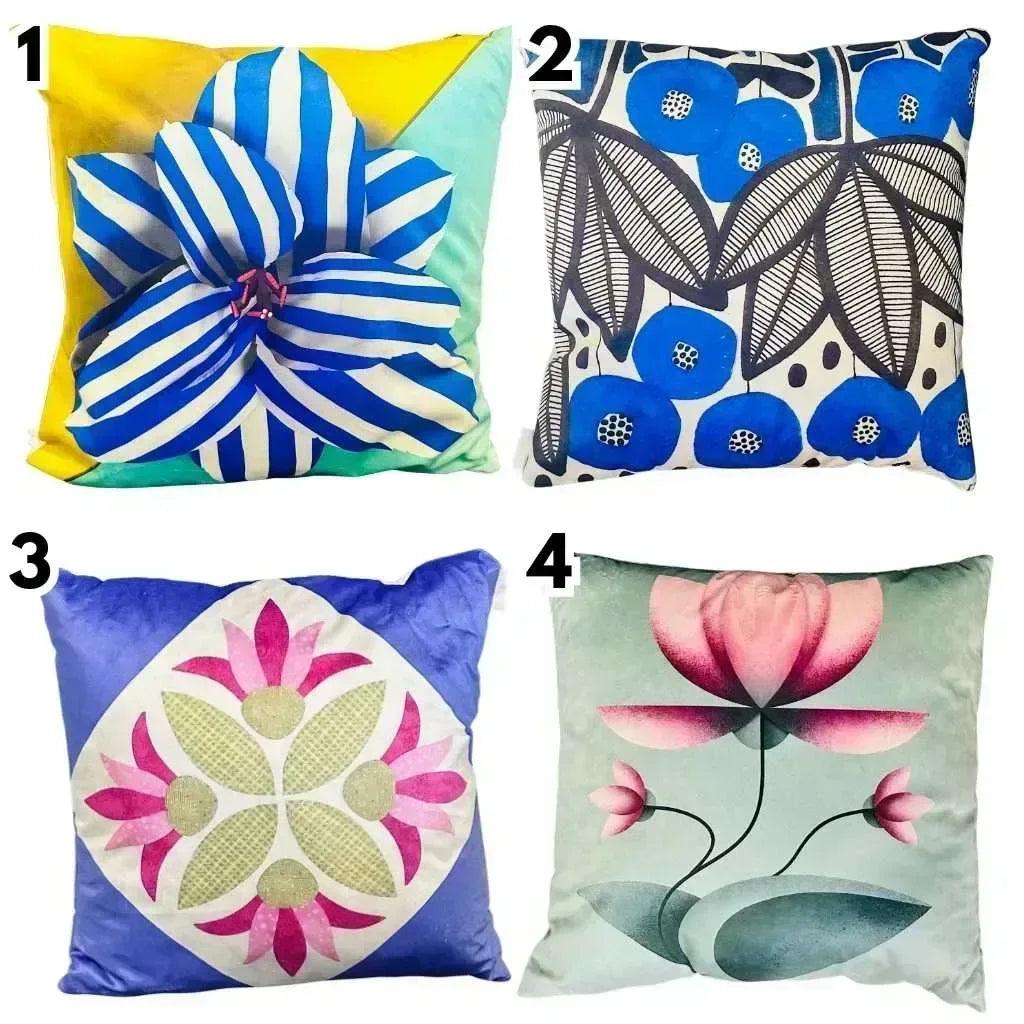 Azure Bloom – Premium Suede Cushion (16x16) (Cover Only) - Joot Official 