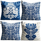 Indigo Folk – Premium Suede Cushion Cover (16x16)