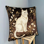 Celestial Cat – Premium Velvet Cushion Cover (16x16)