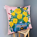 Retro Rhythm – Premium Suede Cushion Cover (16x16)