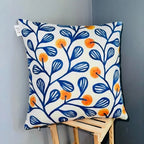 Marigold Vines – Premium Satin Silk Cushion Cover (16x16)