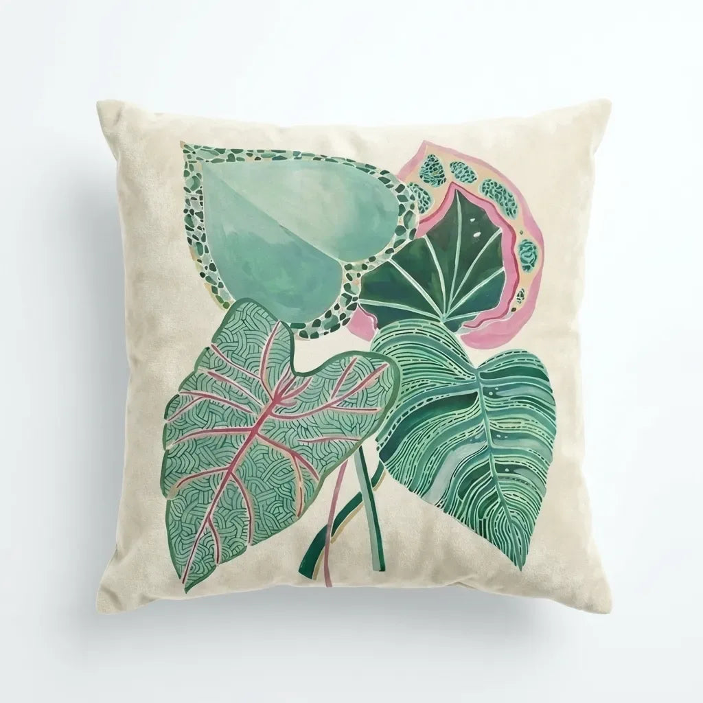 Botanical Bliss – Premium Suede Cushion Cover (16x16)