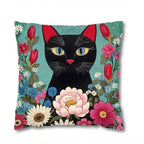Artistic Black Cat – Premium Velvet Suede Cushion Cover (16x16) - Joot Official 