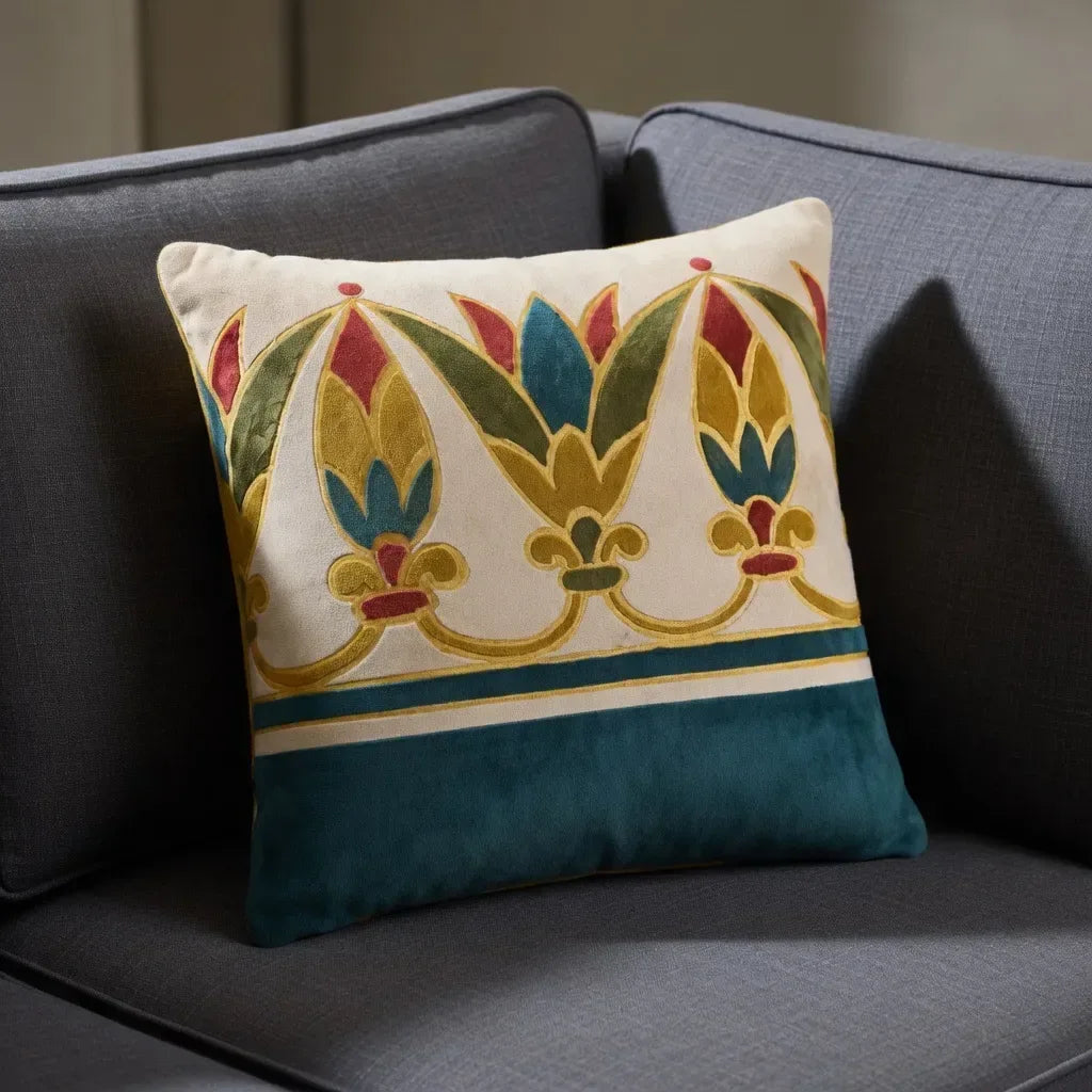 Regal Crest – Premium Velvet Suede Cushion Cover (16x16) - Joot Official 