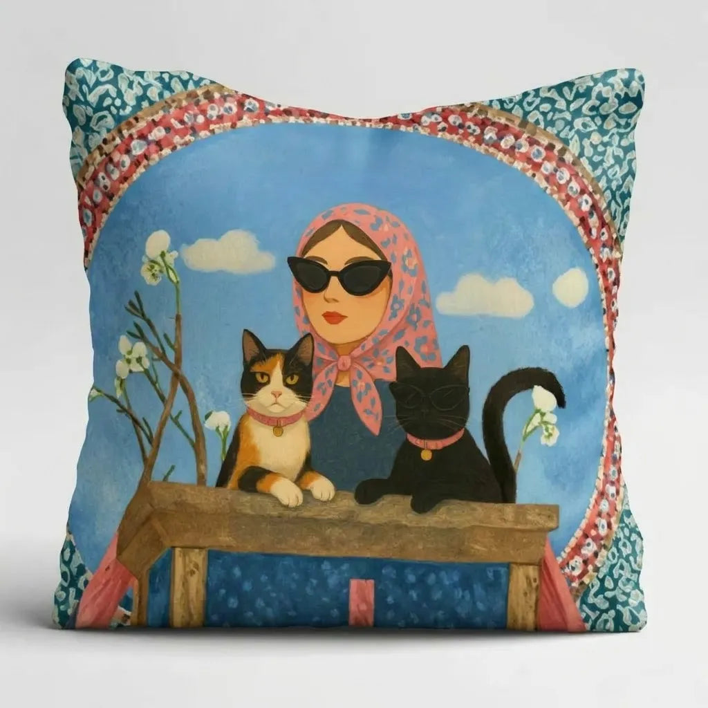 Cat Lady – Premium Suede Cushion Cover (16x16)