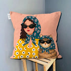 Cat Lady – Premium Suede Cushion Cover (16x16)