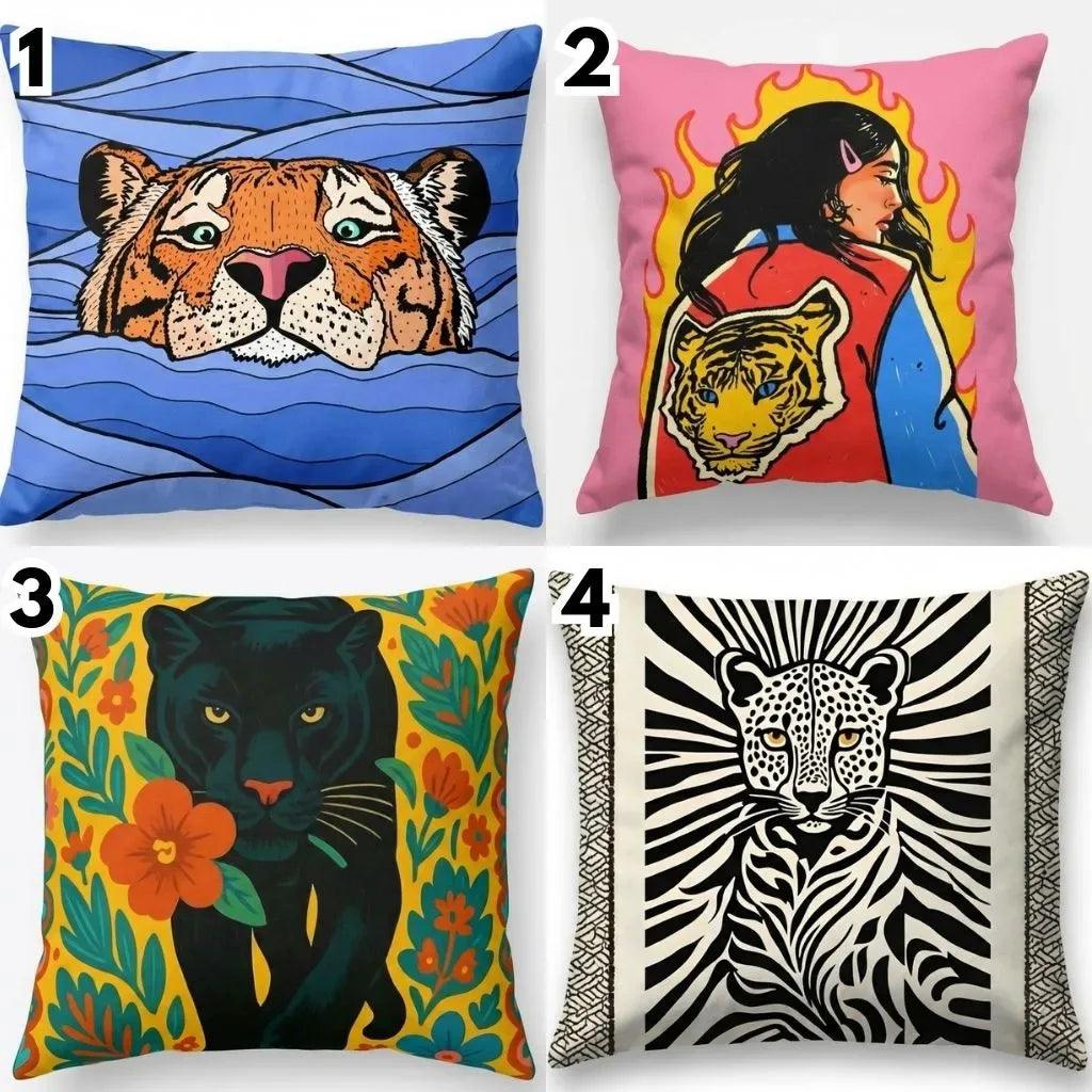 Untamed Jungle – Premium Velvet Suede Cushion Cover (16x16) - Joot Official 