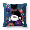 Artistic Black Cat – Premium Velvet Suede Cushion Cover (16x16)