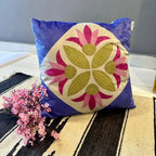 Azure Bloom – Premium Suede Cushion (16x16) (Cover Only) - Joot Official 