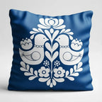 Indigo Folk – Premium Suede Cushion Cover (16x16)