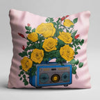 Retro Rhythm – Premium Suede Cushion Cover (16x16)