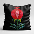 Midnight Pomegranate – Premium Satin Silk Cushion Cover (16x16)