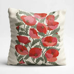 Scarlet Poppies – Premium Satin Silk Cushion Cover (16x16)